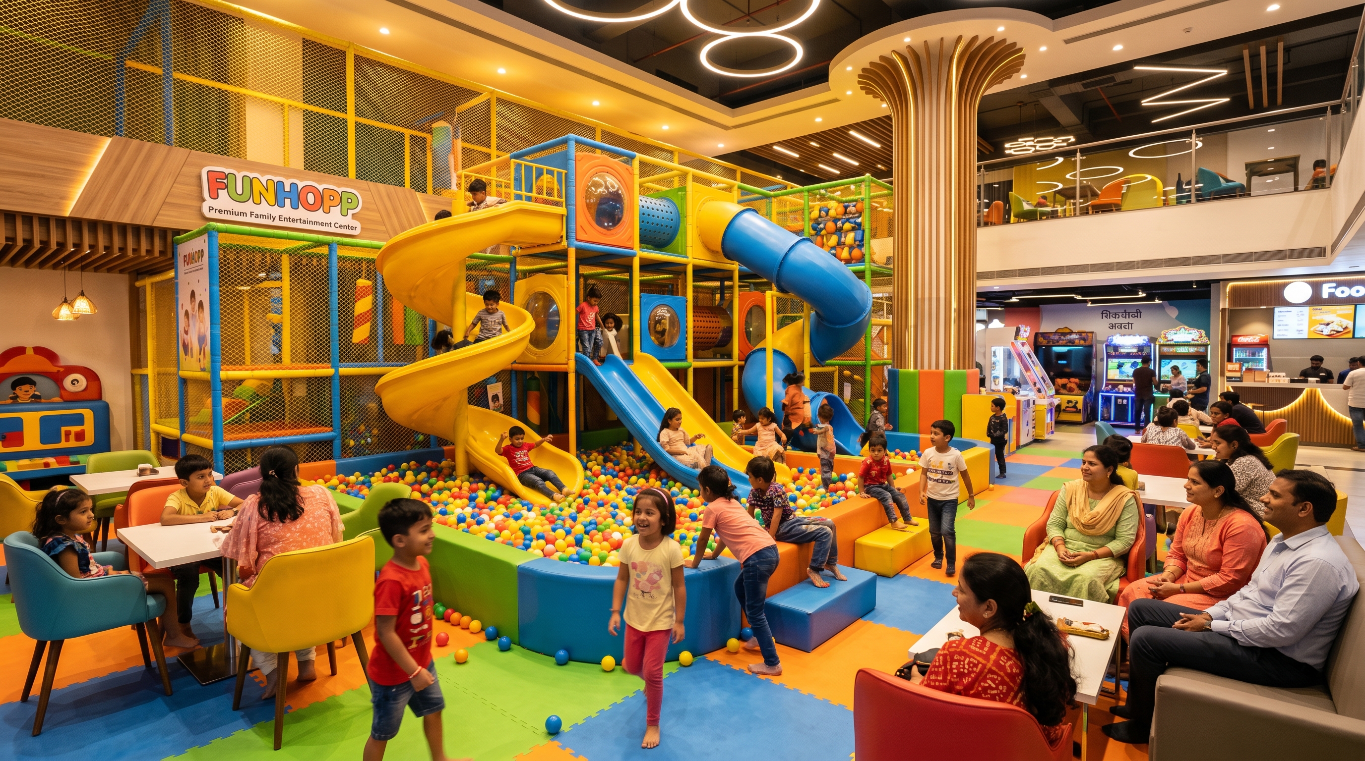 Panoramic view of JoyNest's premium play area